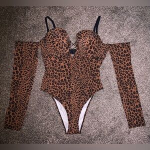La SENZA leopard Print Brown One-Piece